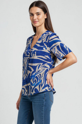 Blouse col V pour femme