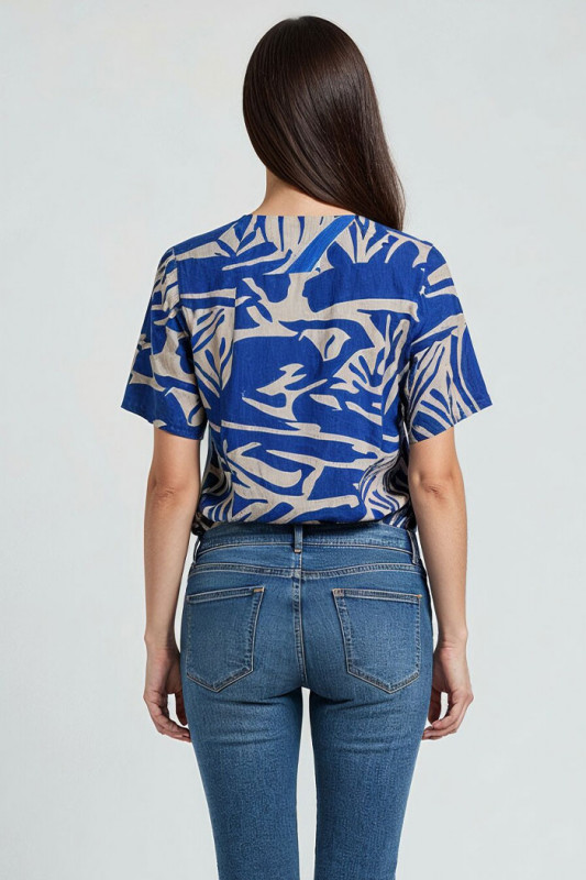 Blouse col V pour femme Jacqueline de Yong à motifs