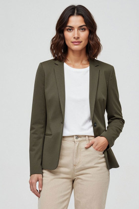 Veste blazer courte kaki femme