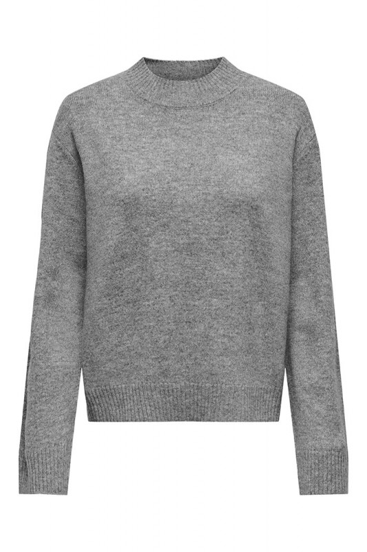 Pull gris col rond