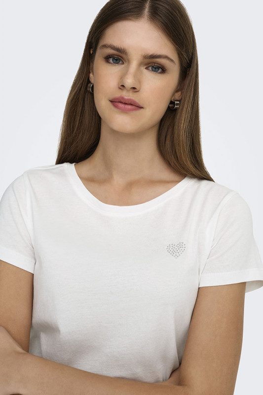 Jacqueline de Yong t-shirt col rond en coton