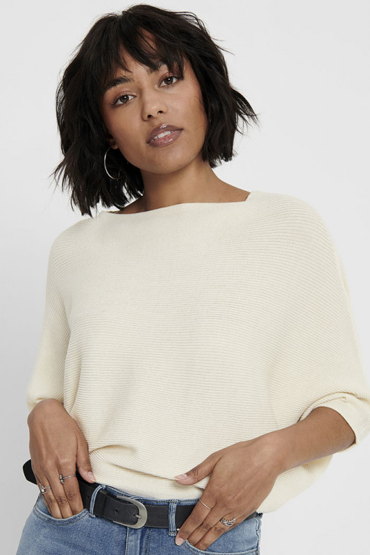 Pull New behave col bateau beige clair JDY