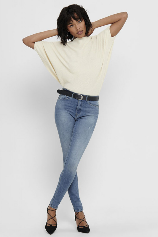 Pull New behave col bateau beige clair col bateau