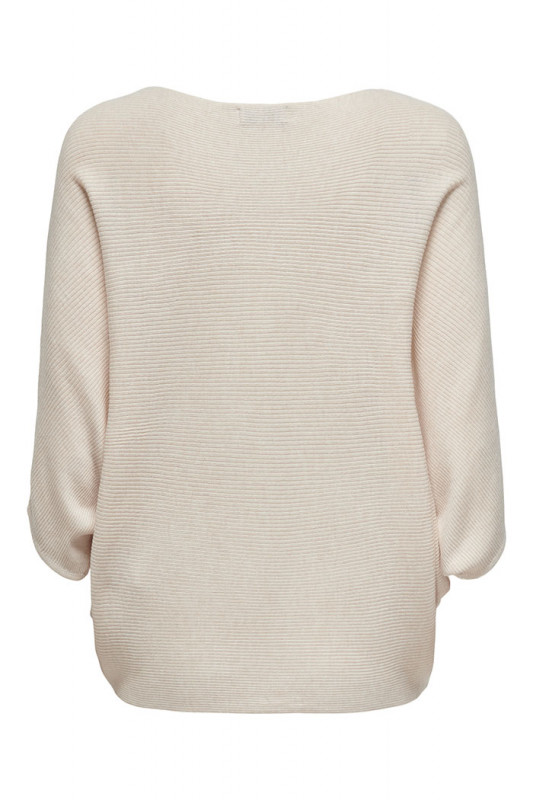 Pull New behave col bateau beige clair col bateau femme