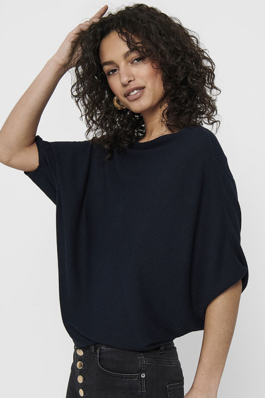 Pull New behave col bateau bleu marine femme JDY