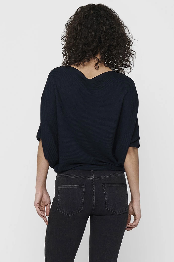Pull New behave col bateau bleu marine femme JDY Destock Jeans