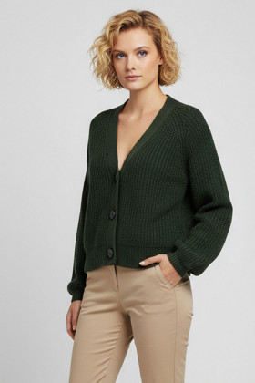 Cardigan June vert foncé femme