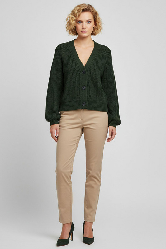 Cardigan June vert foncé femme JDY