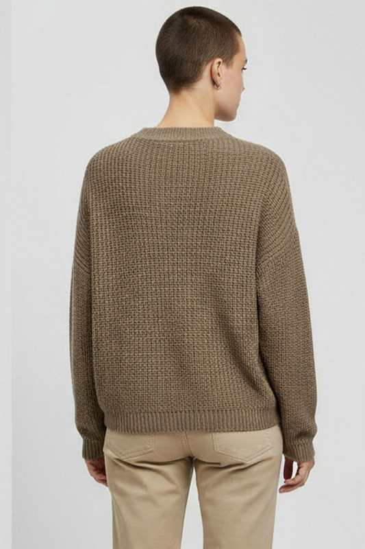 Pull June col rond noisette