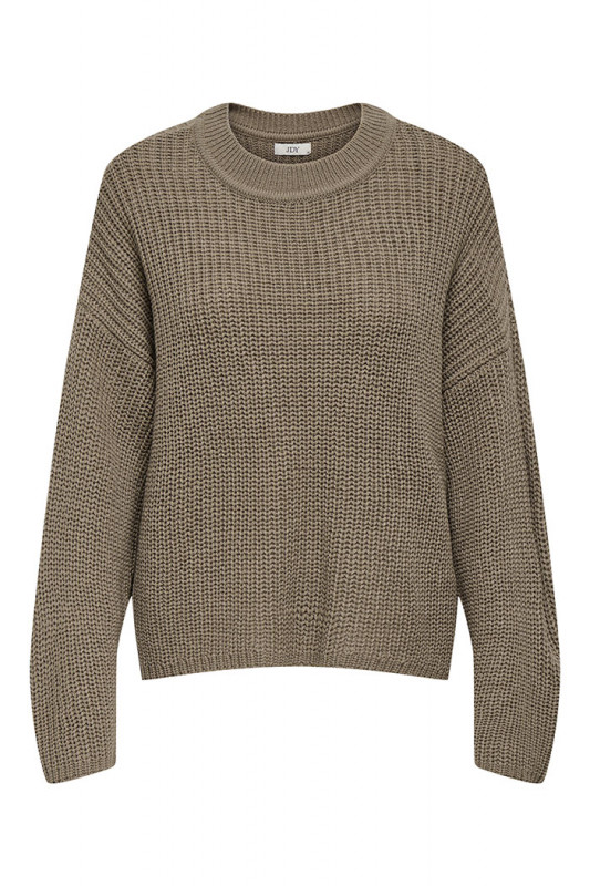 Pull June col rond noisette femme Only manches longues