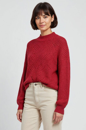 Pull en maille Rubine rouge only