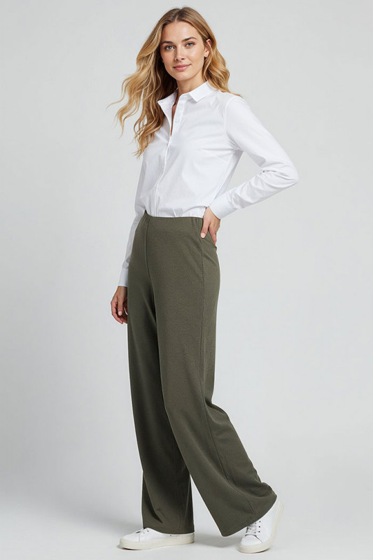 Pantalon ample Geggo vert olive femme