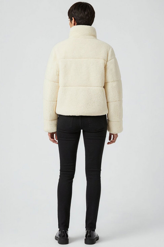 Blouson sherpa Sandra beige clair