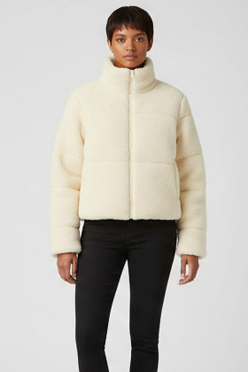 Blouson sherpa Sandra beige clair femme