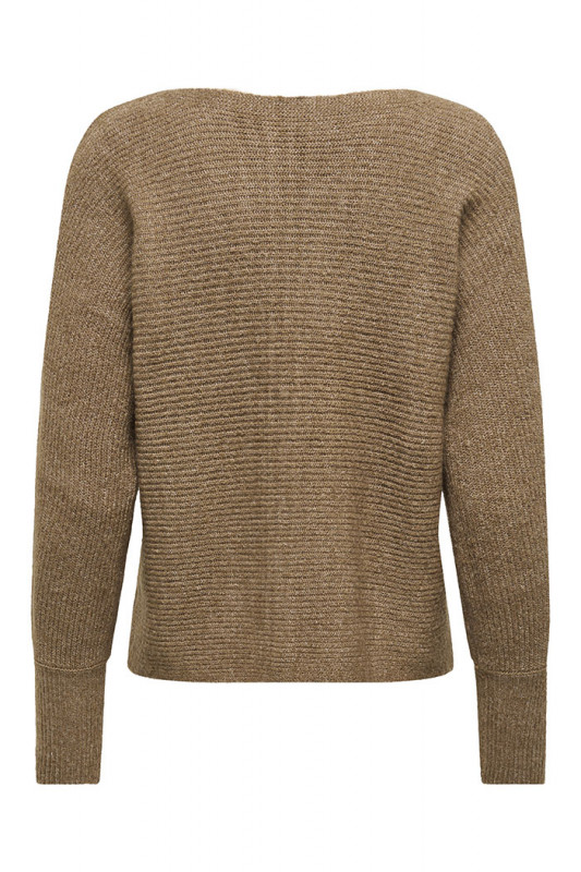 >Pull en maille Deni Toasted coconut col bateau femme Only