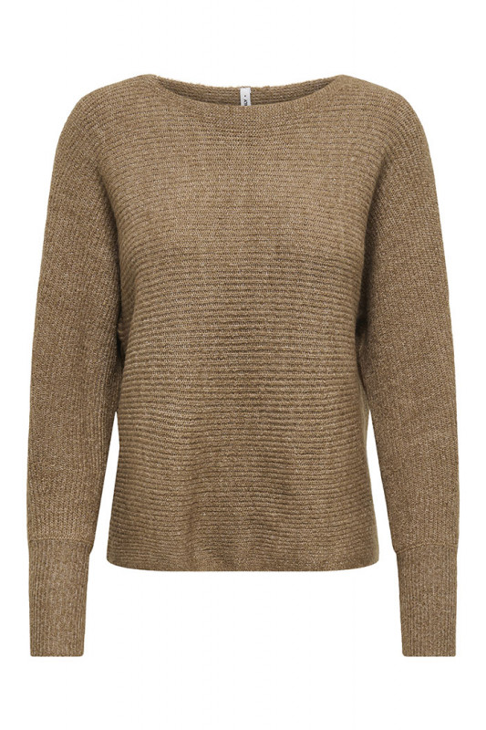 >Pull en maille Deni Toasted coconut col bateau Only
