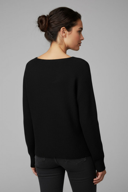 >Pull en maille Deni noir intense