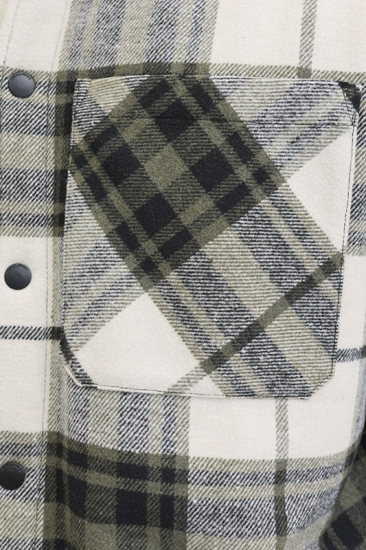 Surchemise Teddy à carreaux beige et kaki j&j homme