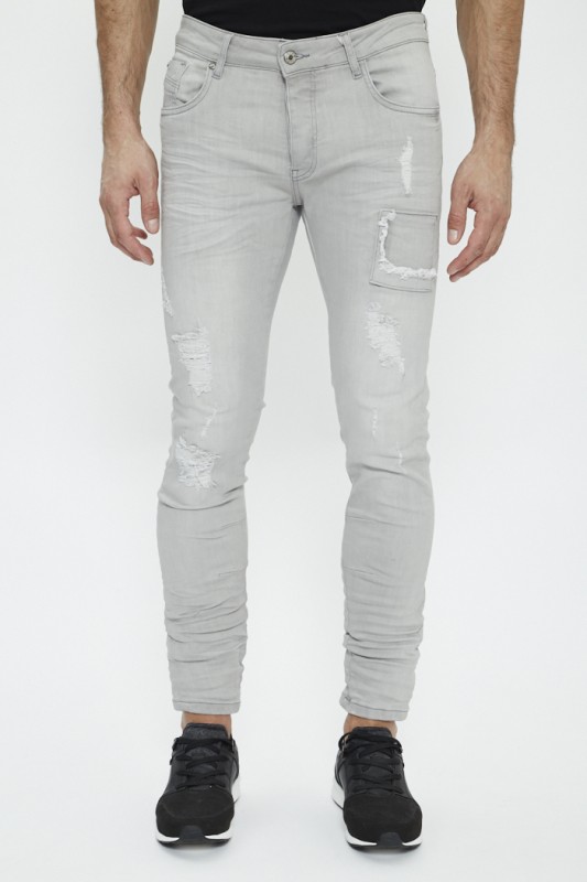 Jeans slim usé