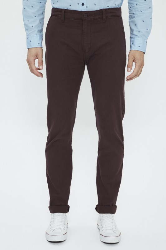 Pantalon chino bordeaux