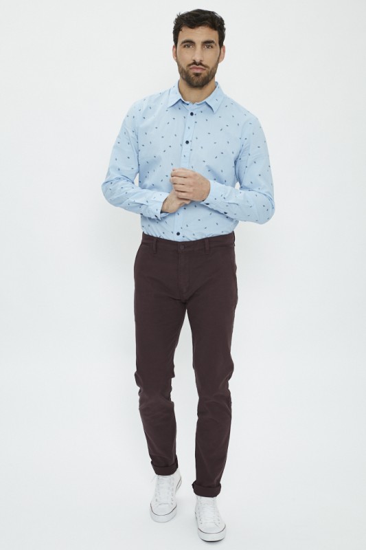 Pantalon chino bordeaux
