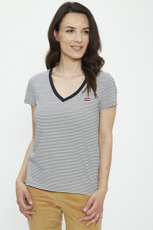 T-shirt à rayures noires