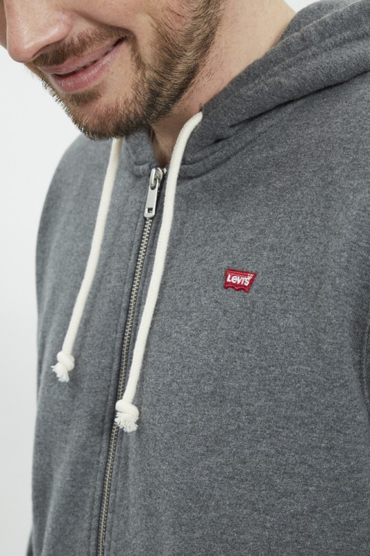 Sweat gris zippé