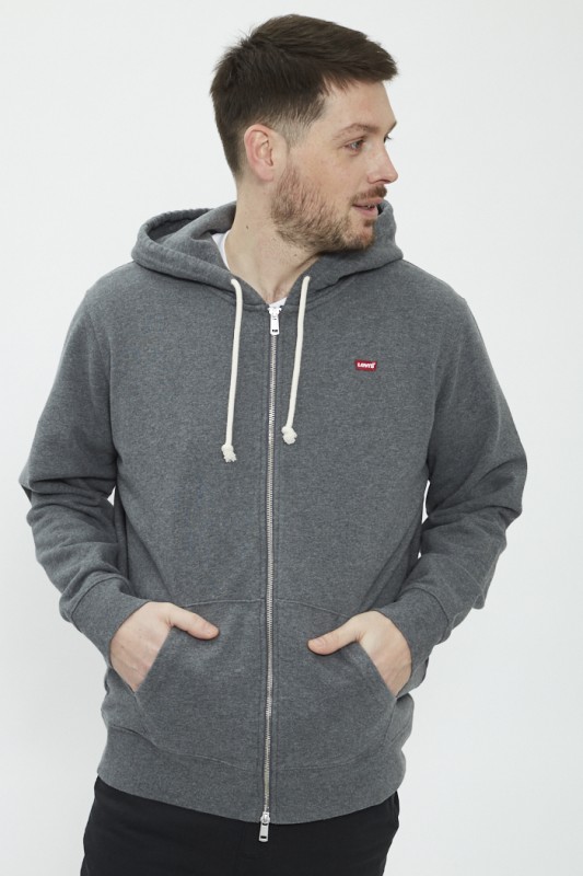 Sweat gris zippé