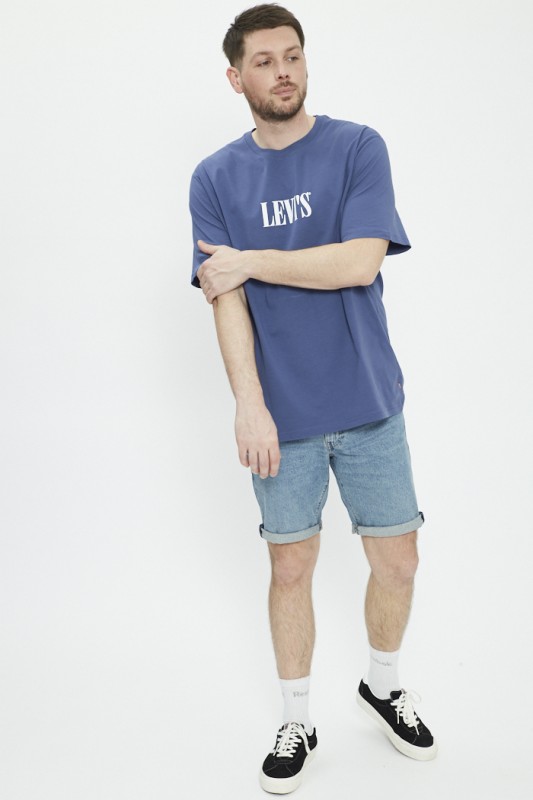 T-shirt bleu imprimé 