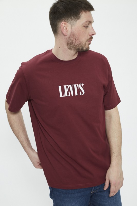 T-shirt bordeaux imprimé