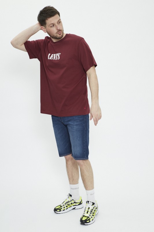 T-shirt bordeaux imprimé