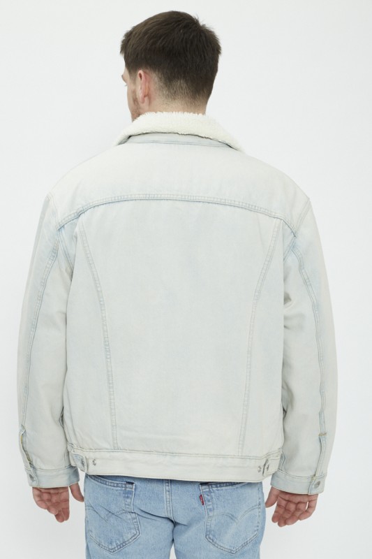 Veste sherpa bleu