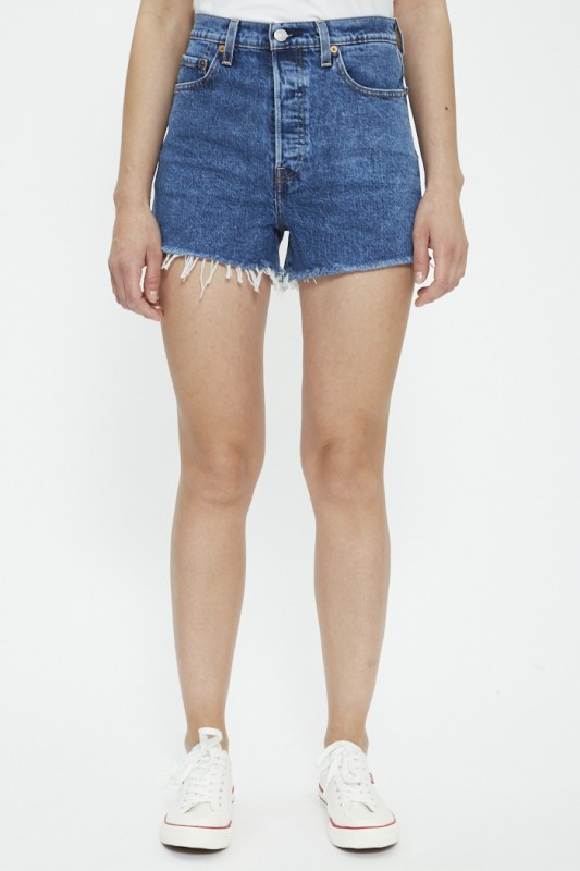 Short en jean usé