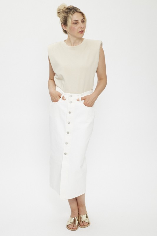 Top beige épaulettes 