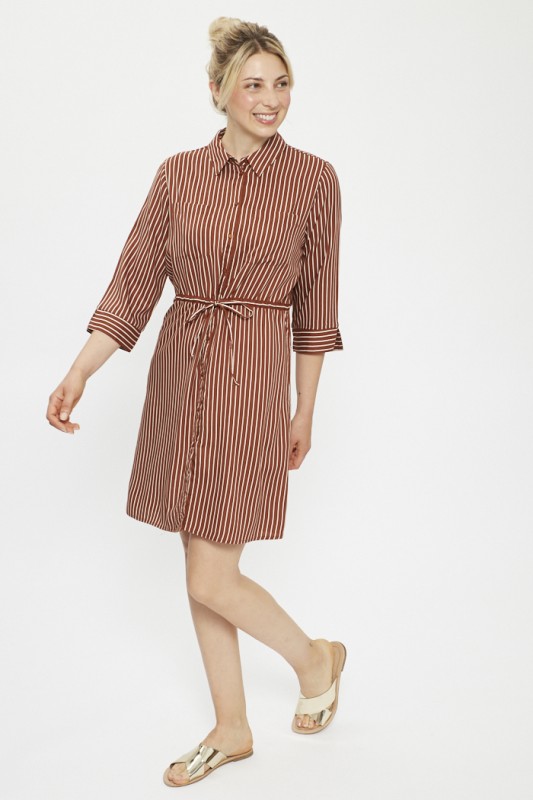 Robe chemise à rayures 