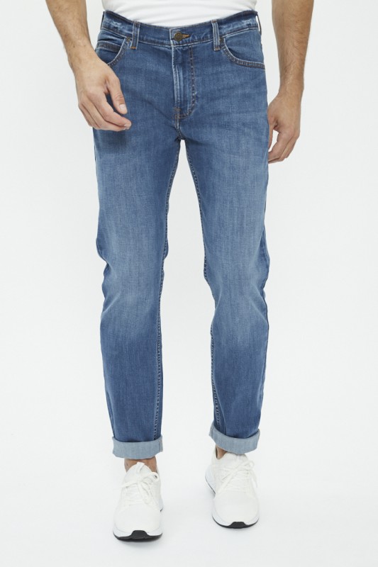 Jeans regular daren mid porter blue homme lee en coton mélangé