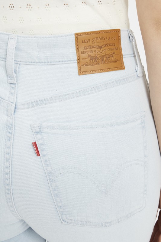 Jeans super skinny bleached coton mélangé femme