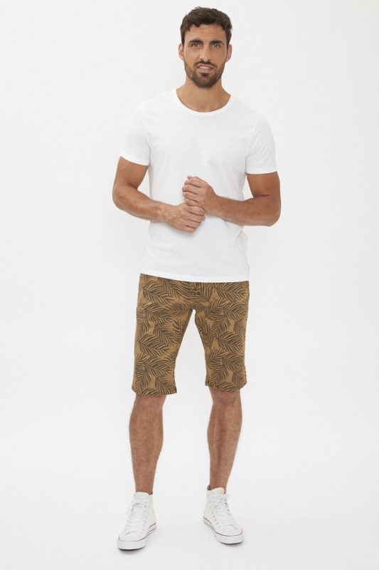 Short imprimé beige