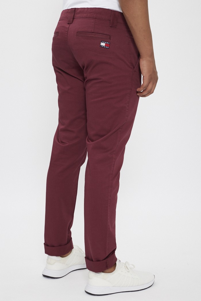 Pantalon Chino Homme Bordeaux