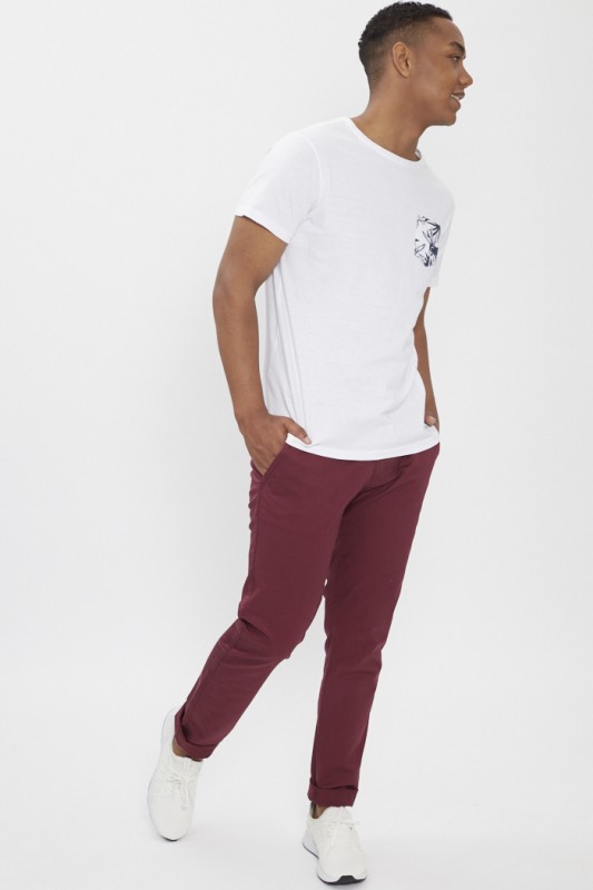 Pantalon chino bordeaux