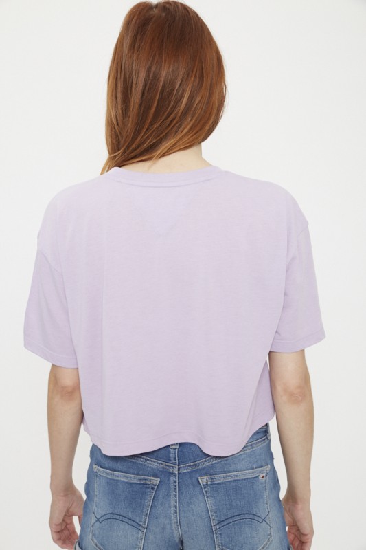 T-shirt mauve crop