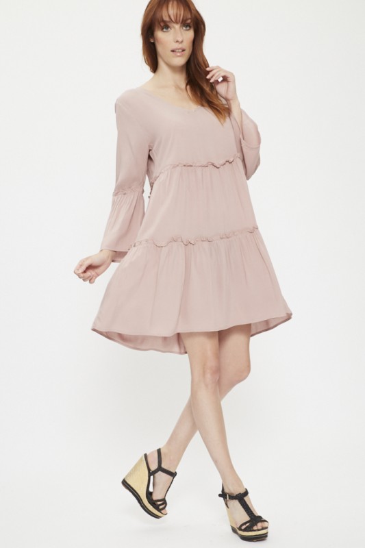 Robe rose poudrée