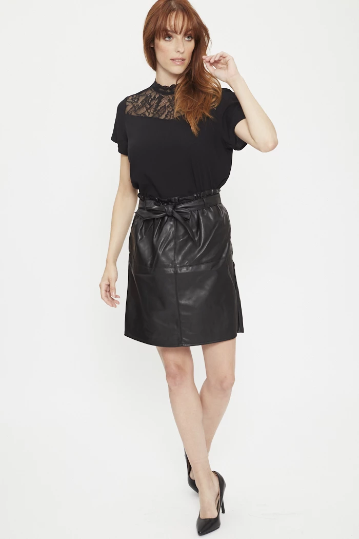 Jupe simili cuir only sale