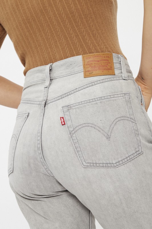 Jeans 501 cropped gris délavé femme Levi's