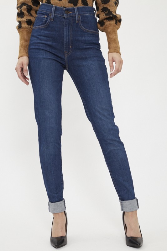 Jeans skinny délavé dark indigo femme