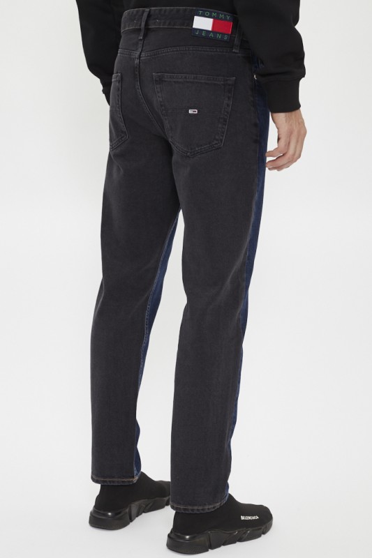 Jeans droit bicolore