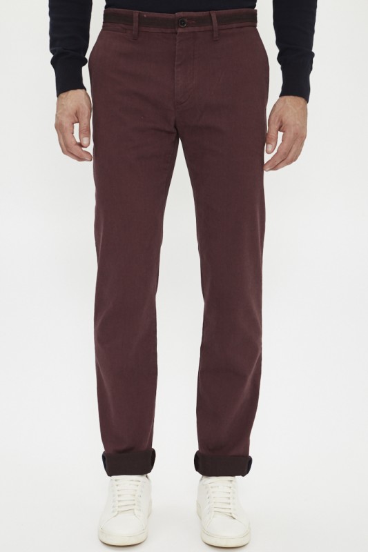 Pantalon chino bordeaux