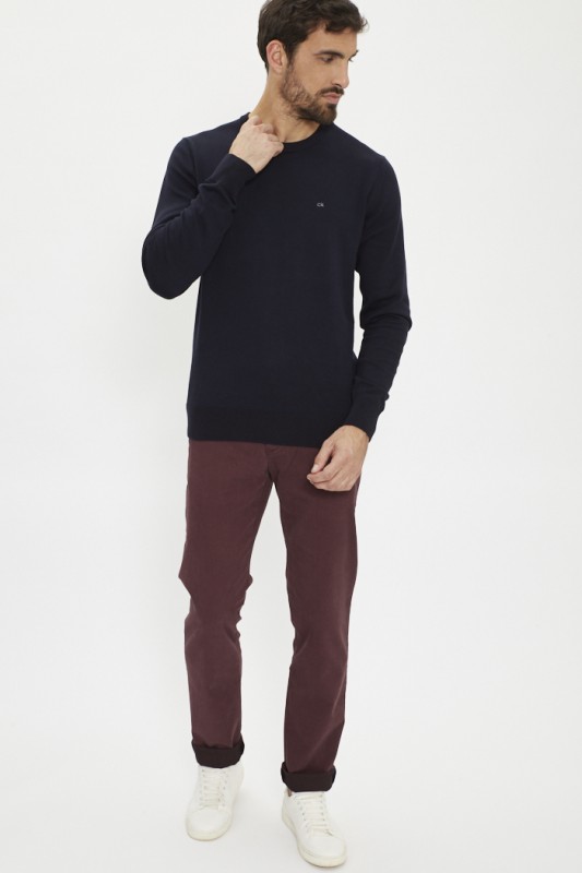 Pantalon chino bordeaux