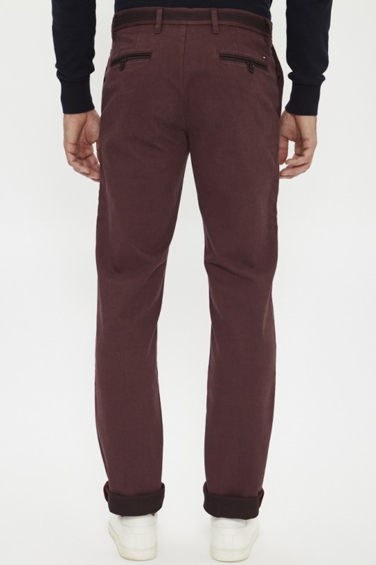 Pantalon chino bordeaux