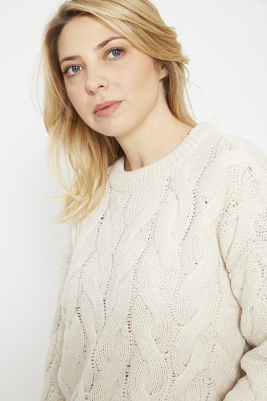 Pull maille torsadée